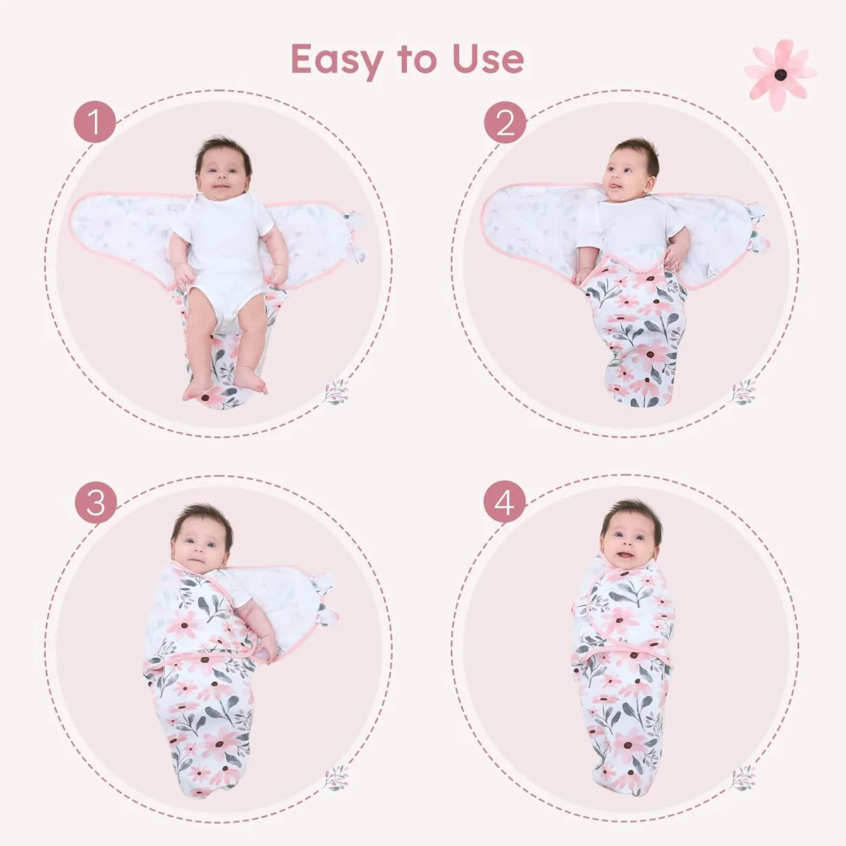 Adjustable Cotton Swaddle 3 Pack image 2