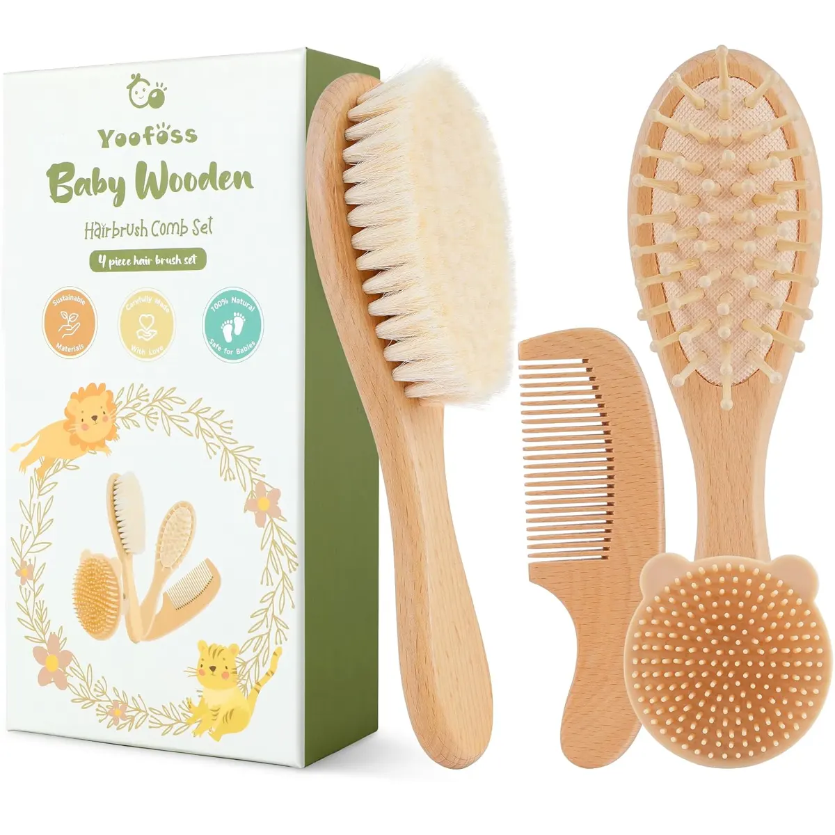 Yoofoss Baby Hair Brush & Comb Set, reference B0F13S7NP3, gallery image 3