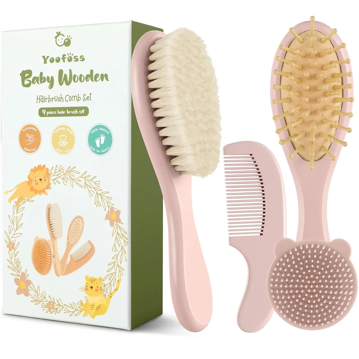 Yoofoss Baby Hair Brush & Comb Set, reference B0F13S7NP3, gallery image 4