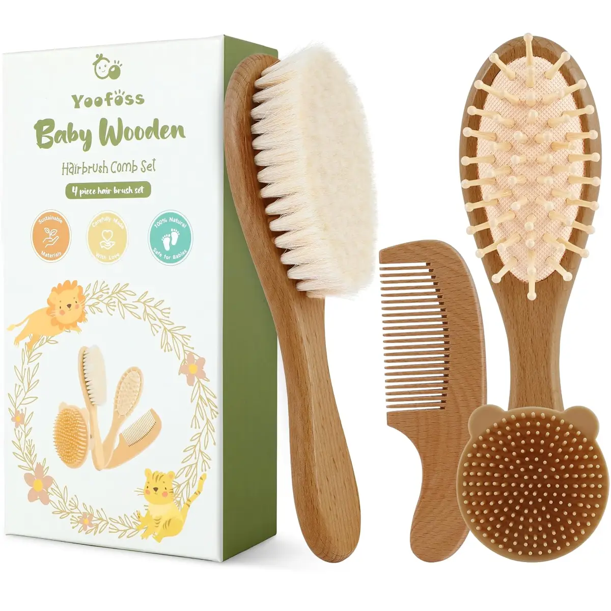 Yoofoss Baby Hair Brush & Comb Set, reference B0F13S7NP3, gallery image 5