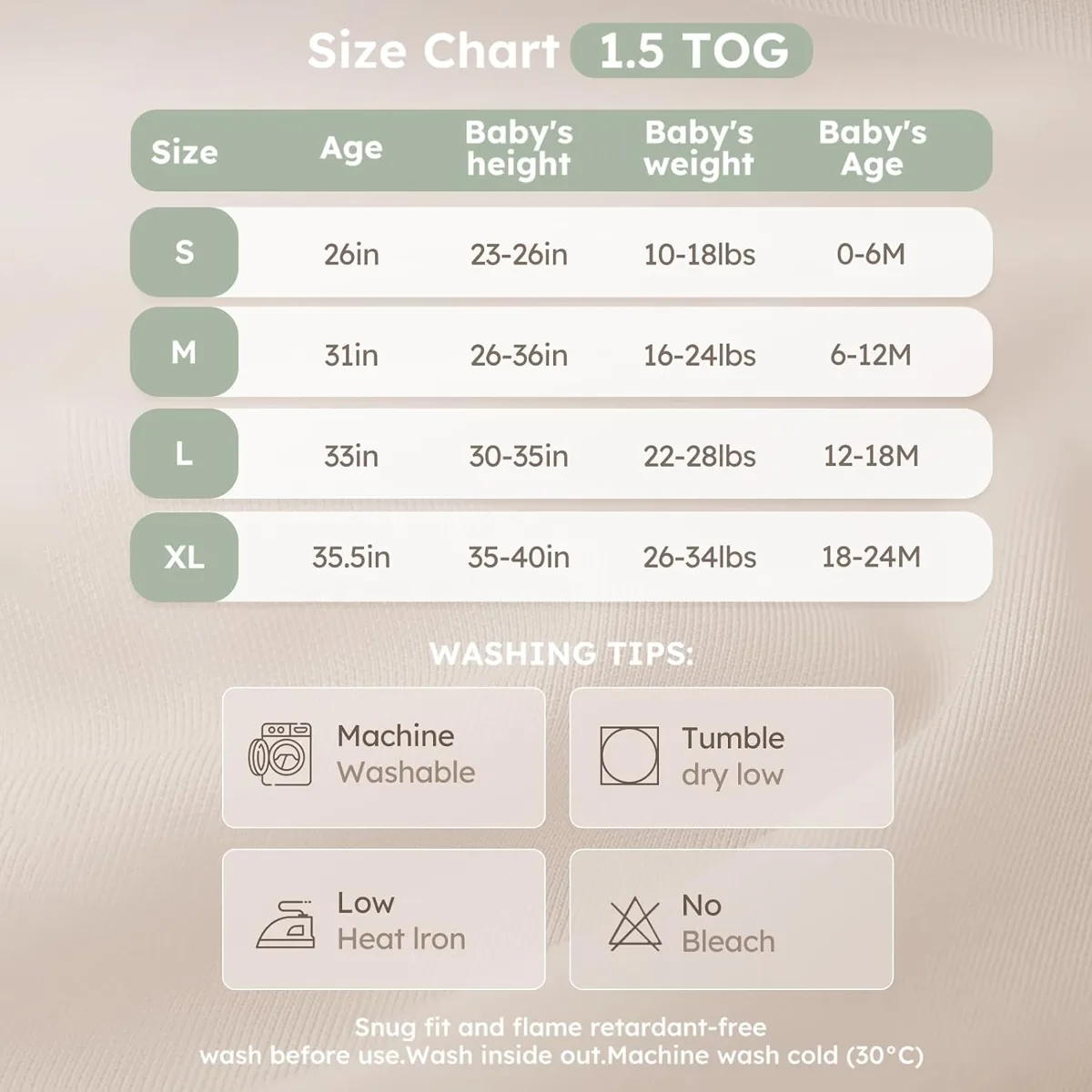 Fleece Sleep Sack 1.5 TOG image 4