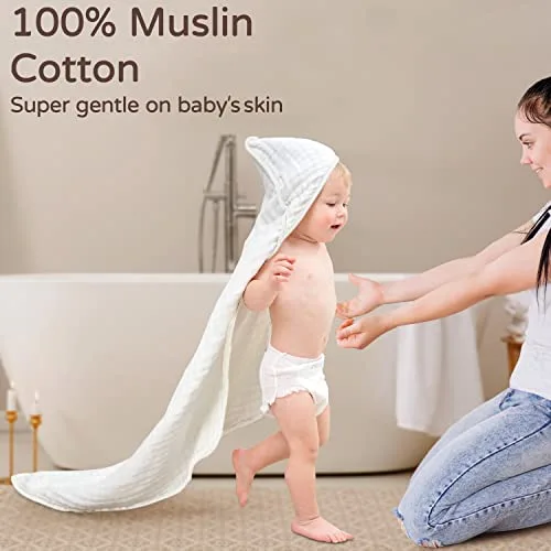 Yoofoss Hooded Muslin Baby Towel, reference B08QZD8DTZ, gallery image 9
