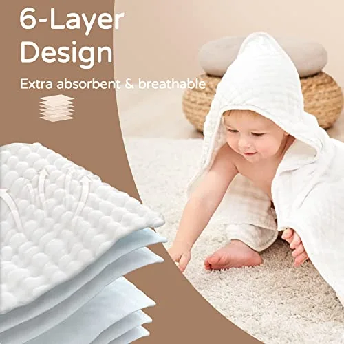 Yoofoss Hooded Muslin Baby Towel, reference B08QZD8DTZ, gallery image 8