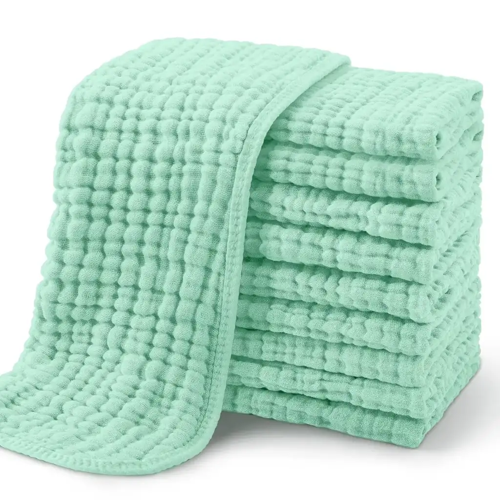 Yoofoss Muslin Burp Cloths 10 Pack, reference B088RBY8Y5, gallery image 9
