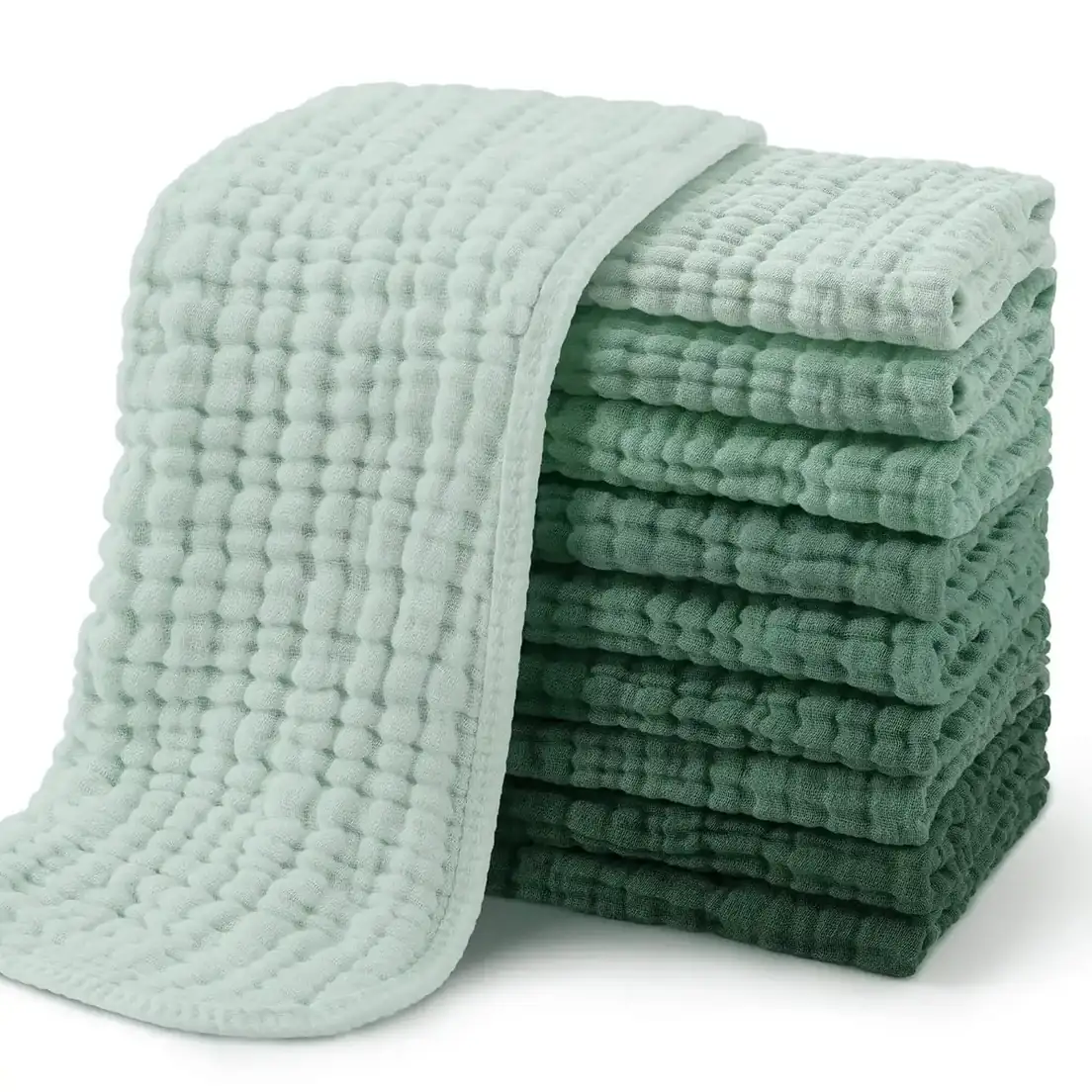 Yoofoss Muslin Burp Cloths 10 Pack, reference B088RBY8Y5, gallery image 7