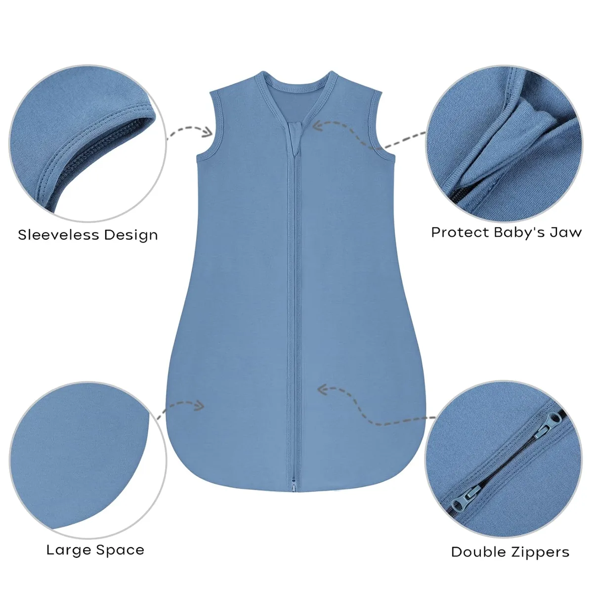 Yoofoss Organic Cotton Sleep Sack 0.5 TOG, reference B0BFB1W9TM, gallery image 7