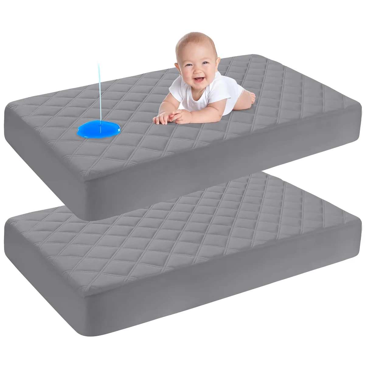 Yoofoss Waterproof Crib Mattress Protector, reference B07PB9DJ4F, gallery image 9