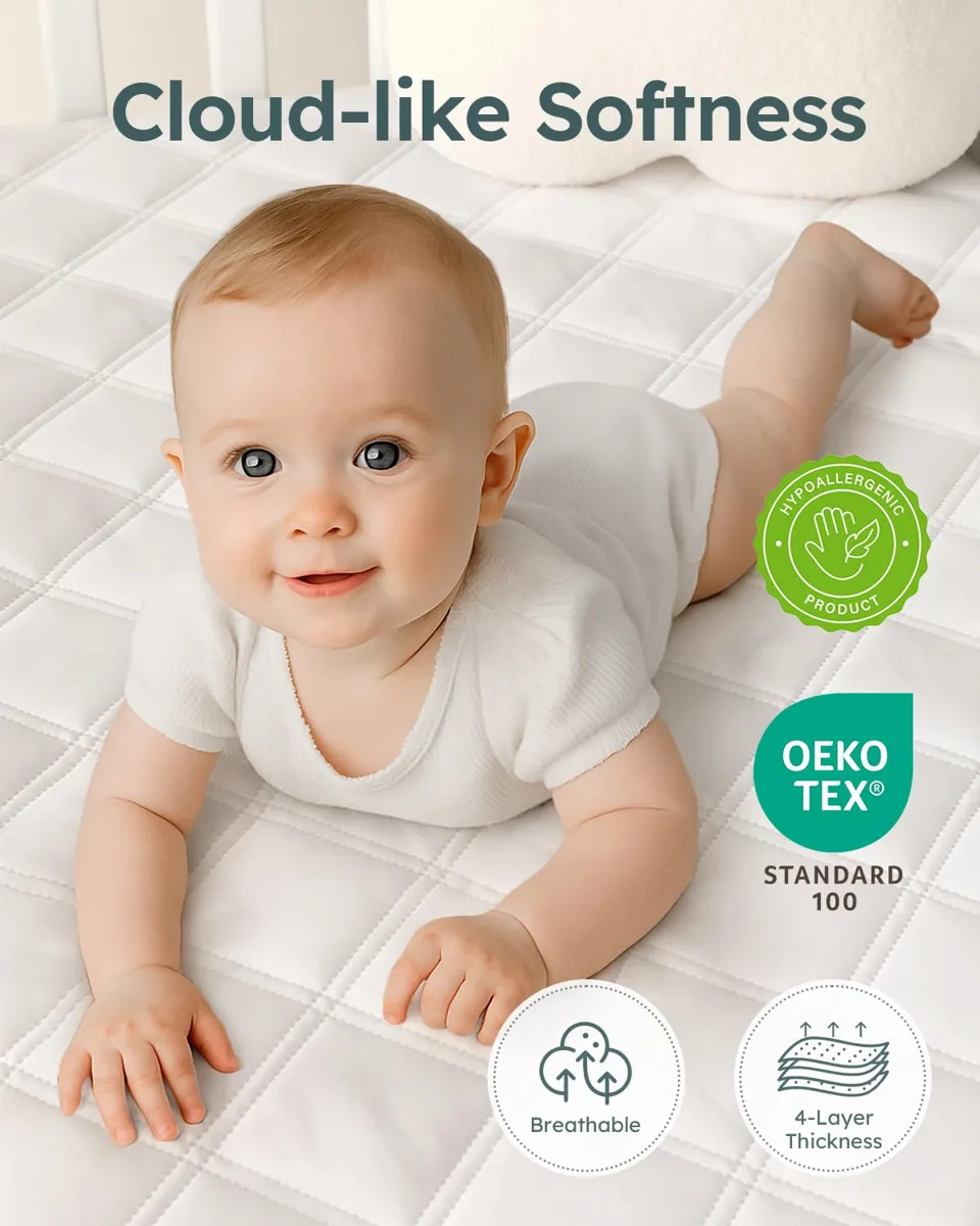 Yoofoss Waterproof Crib Mattress Protector, reference B07PB9DJ4F, gallery image 8