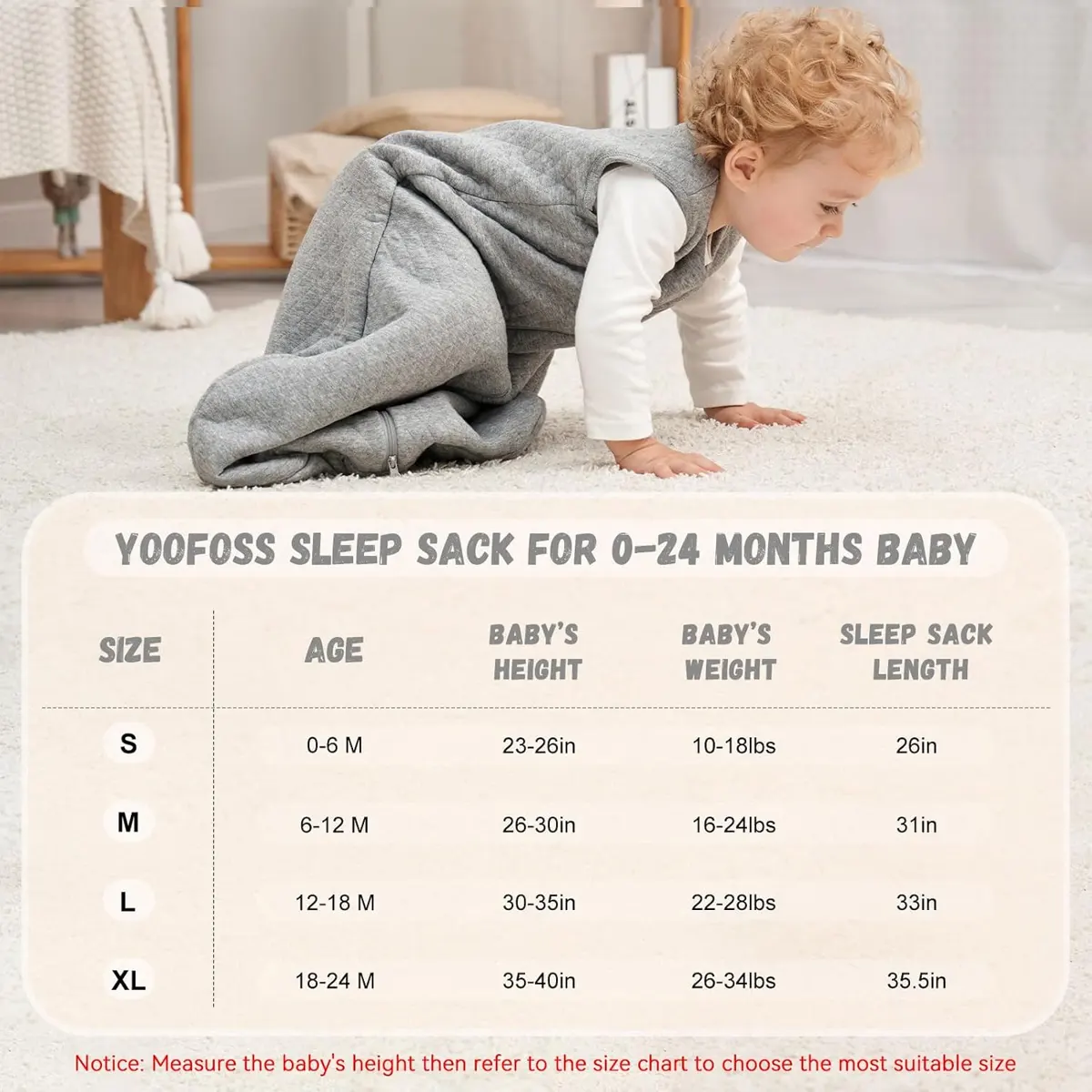 Winter Quilted Sleep Sack 2.5 TOG image 5